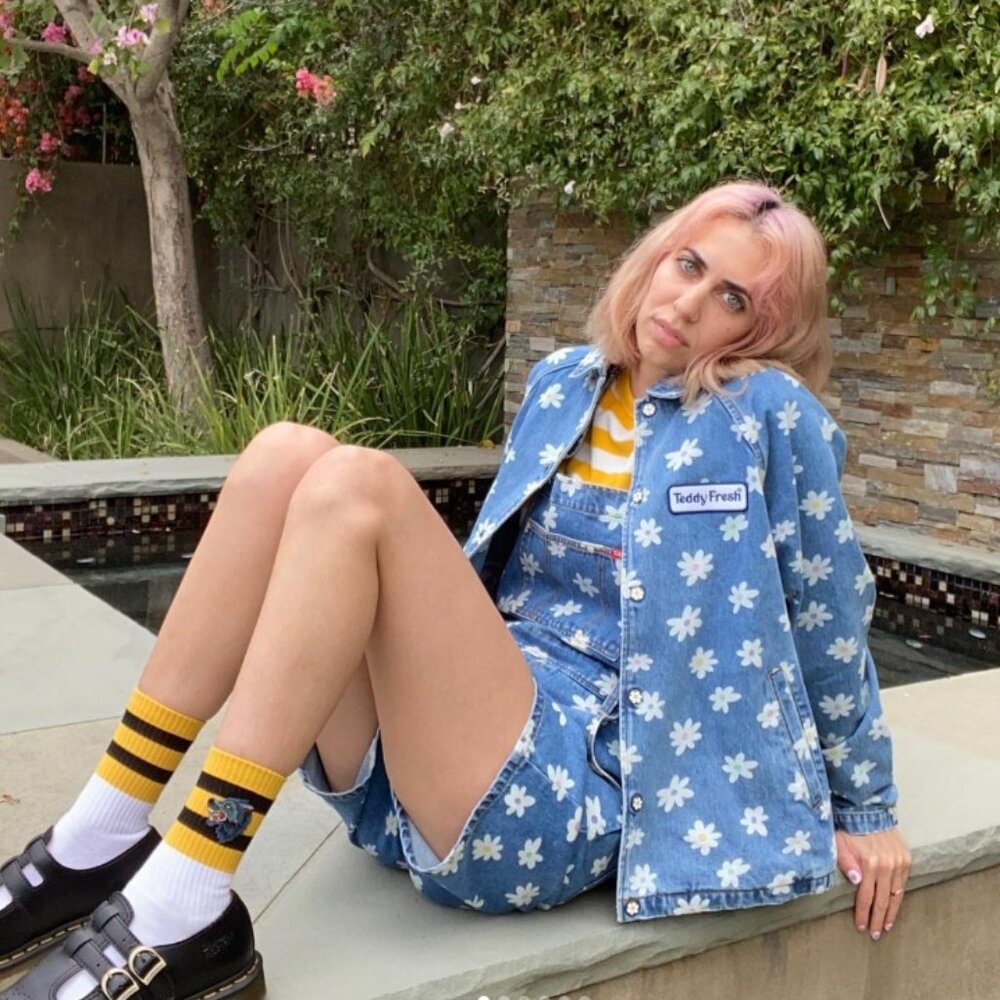 BNWOT Teddy Fresh Daisy-Print Unisex Denim Jacket, Size XS